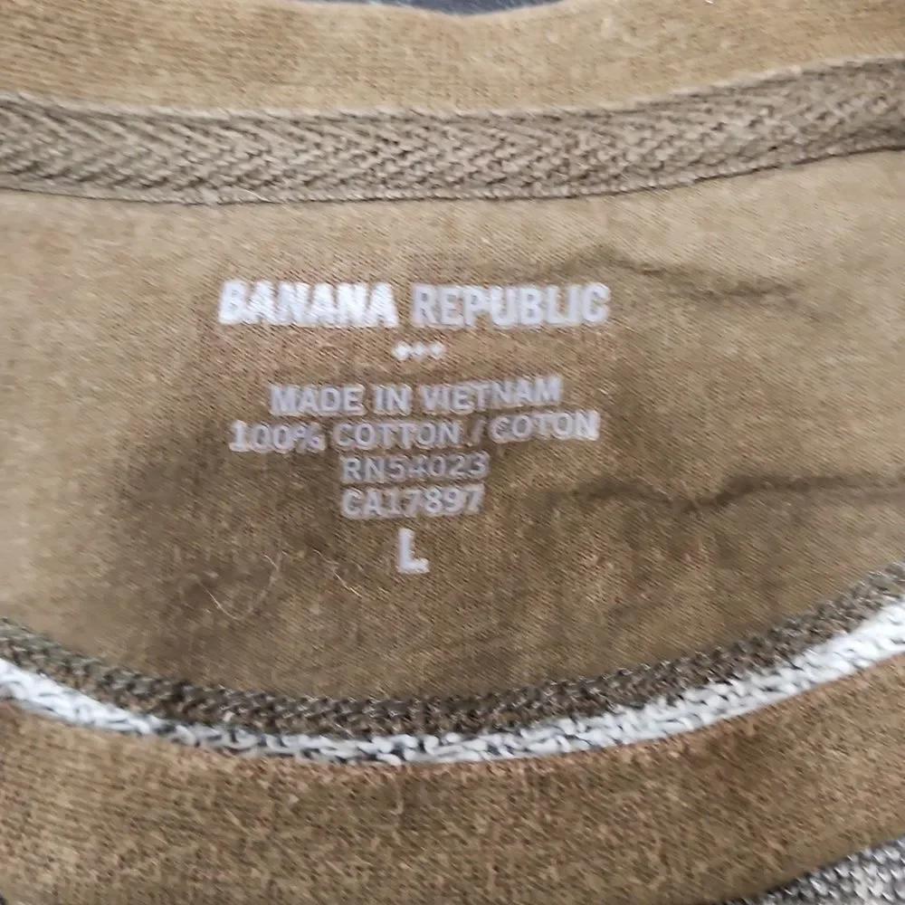 Banana Republic Grey 100% Cotton Long Sleeve Shirt L Minimalist Basic